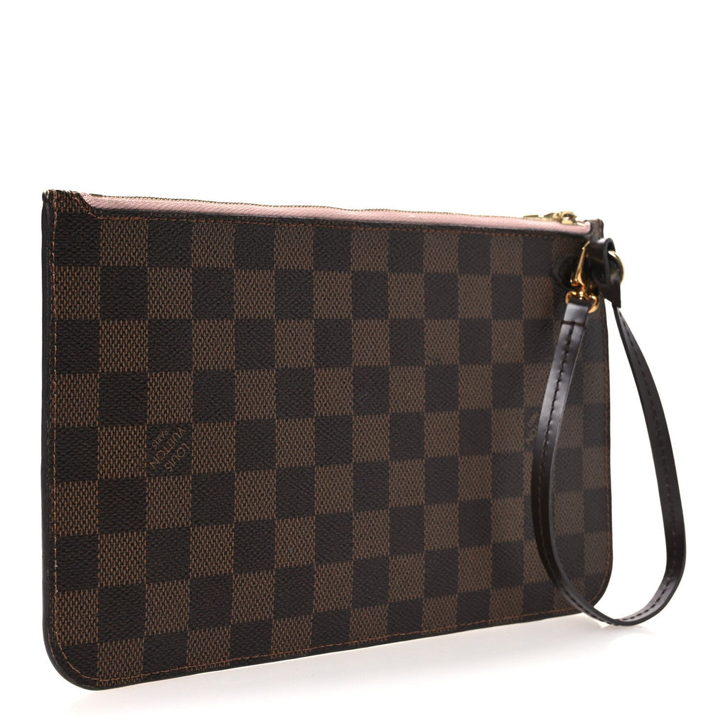 Damier Ebene Neverfull MM GM Pochette Rose Ballerine