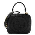 Sakai Be Green Calfskin Diagonal Stitched Blondie Top Handle Bag Black