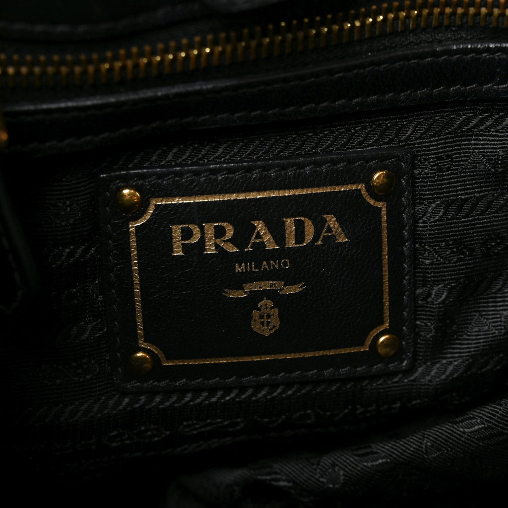 Nappa Antique Drawstring Tote Black