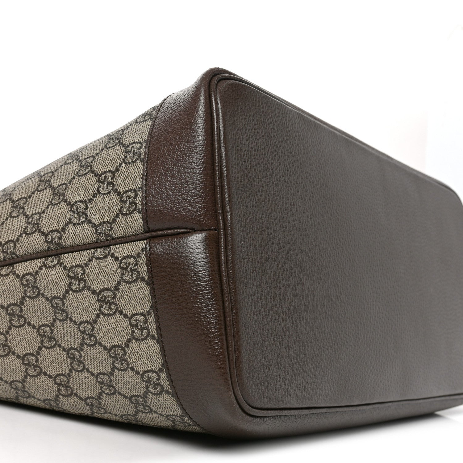 GG Supreme Monogram Textured Calfskin Medium Ophidia Shoulder Tote Bag Beige Ebony New Acero