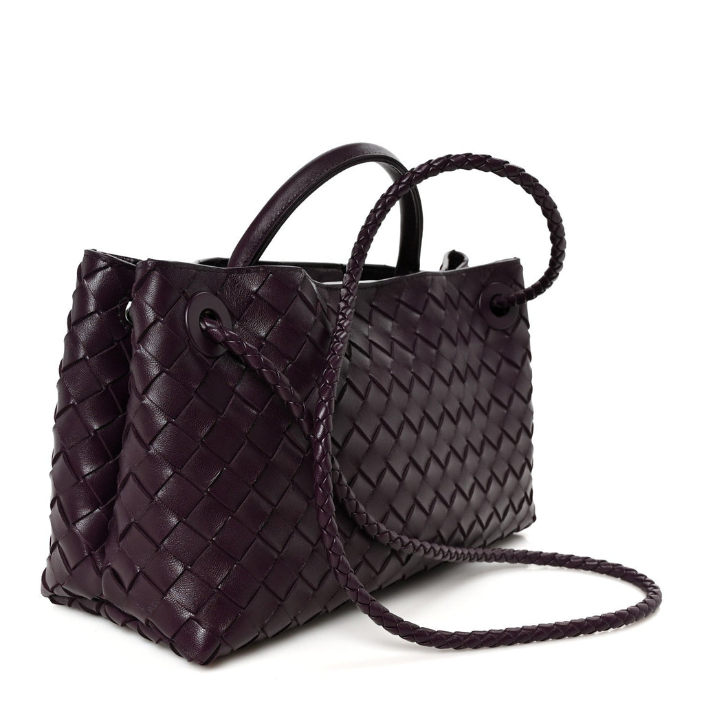 Nappa Intrecciato Small East West Andiamo Shoulder Bag Dark Mystic