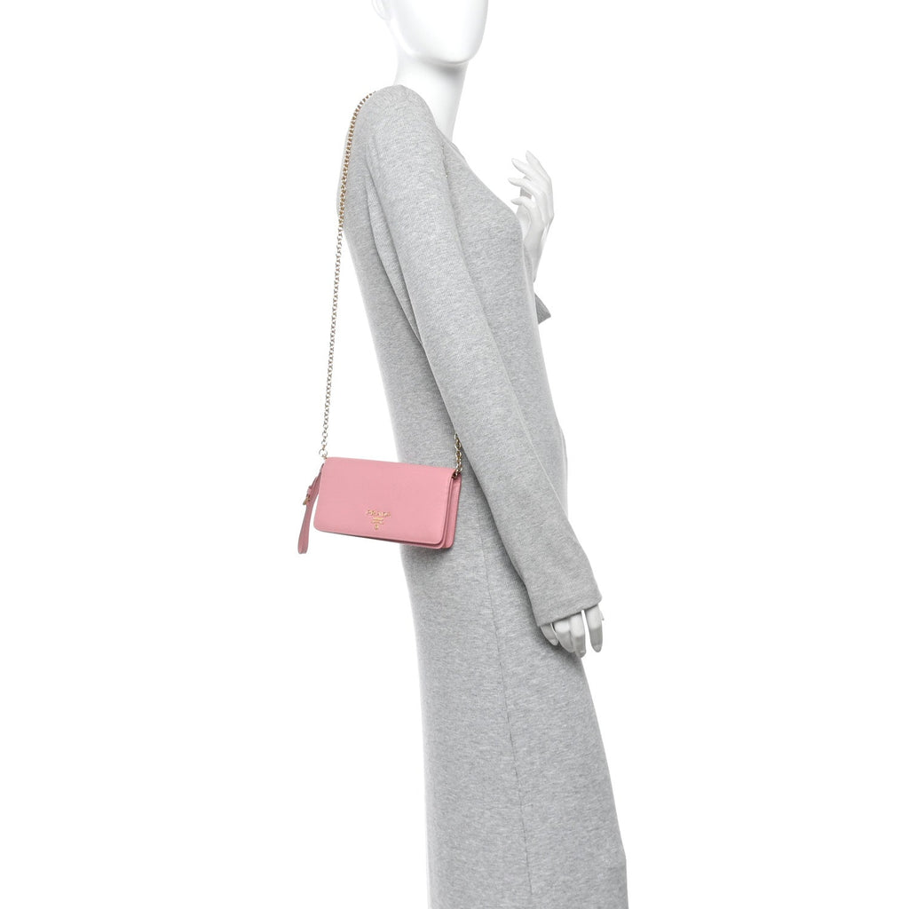 Saffiano Metal Mini Flap Crossbody Wristlet Bag Petalo