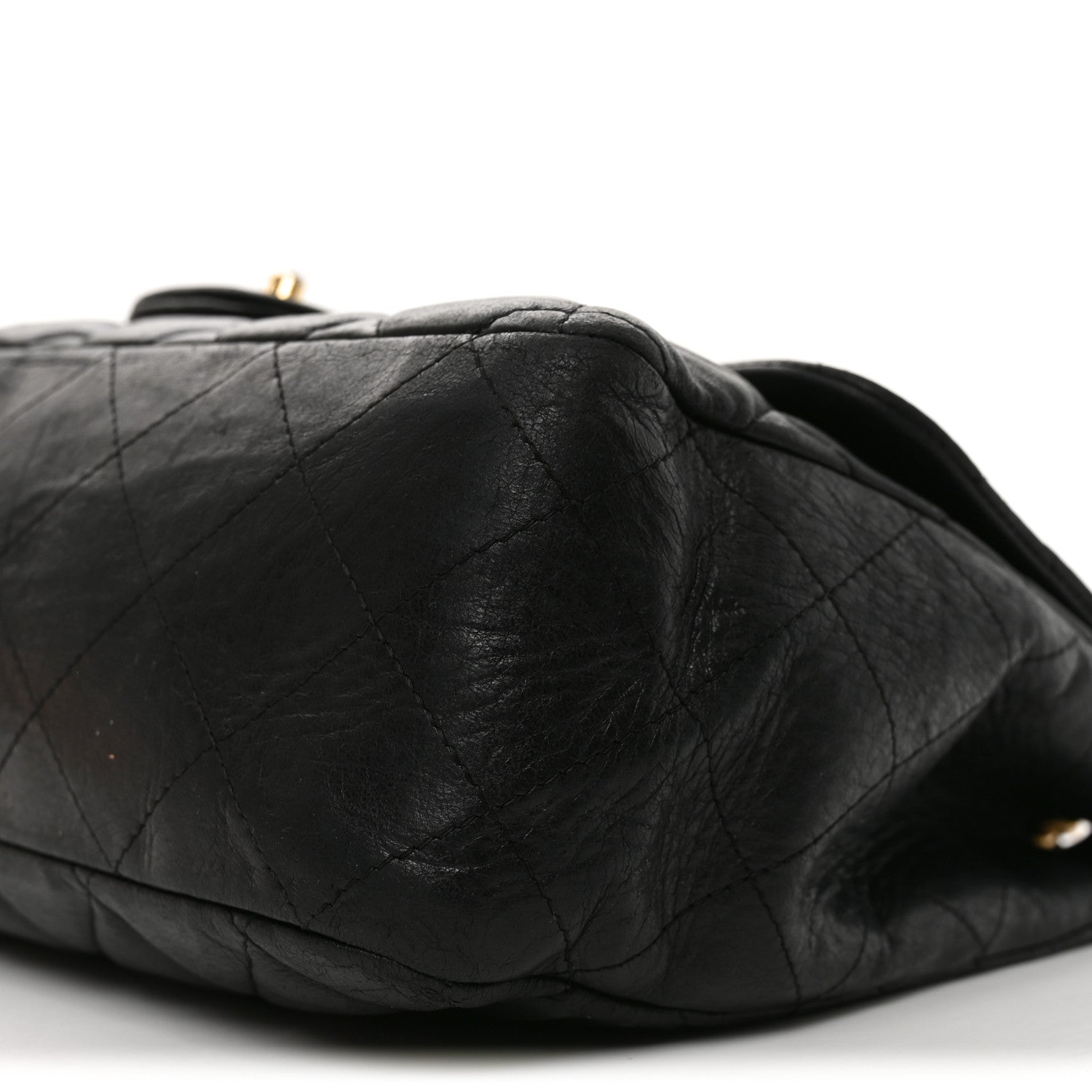 Lambskin Quilted Jumbo Single Flap Black