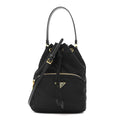 Re-Nylon Saffiano Duet Bucket Crossbody Bag Black