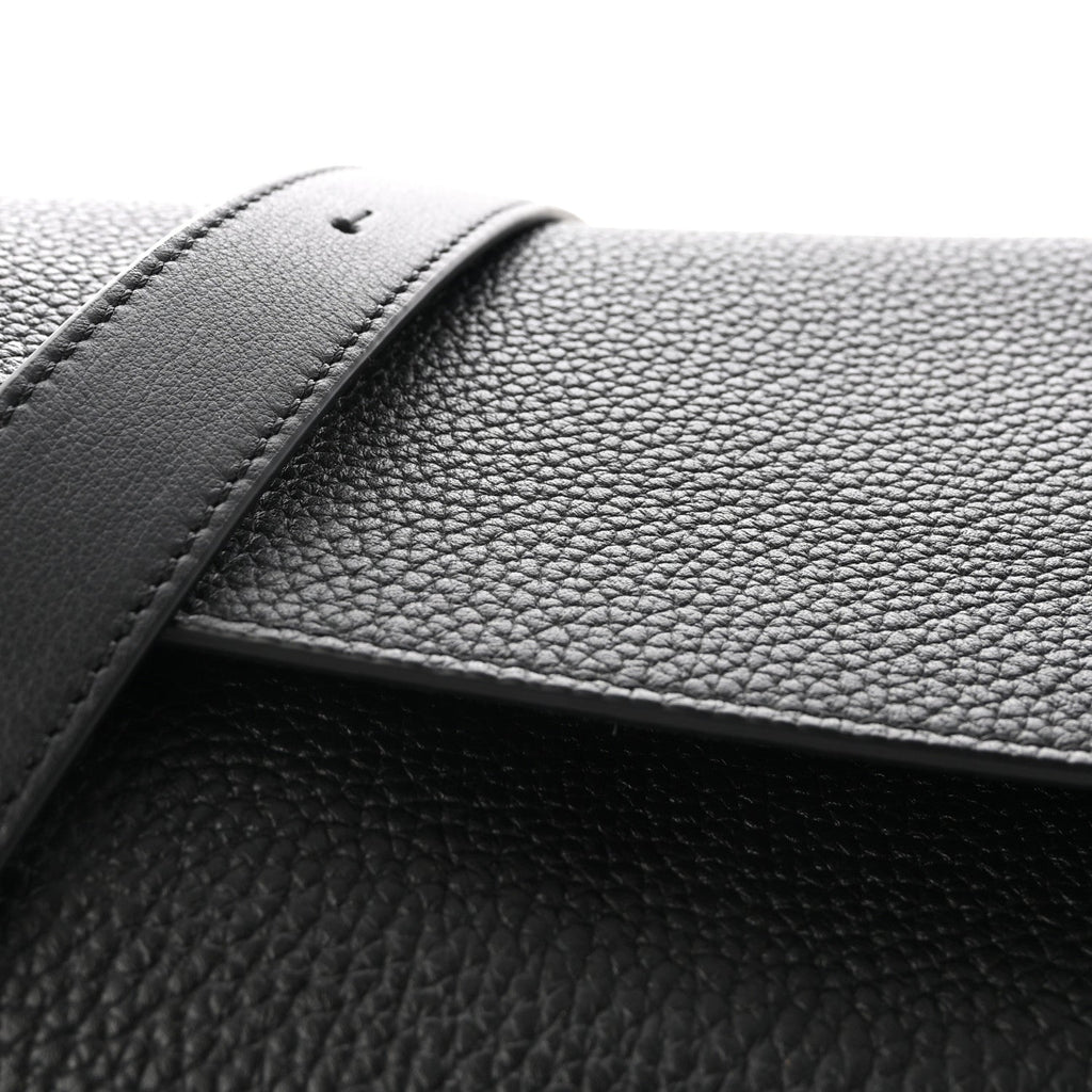 Grained Calfskin Large Puzzle Bag Black