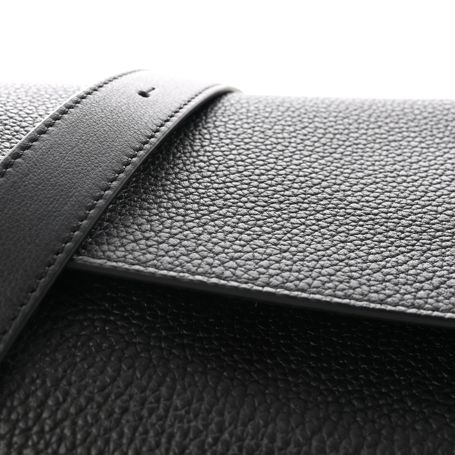 Grained Calfskin Large Puzzle Bag Black