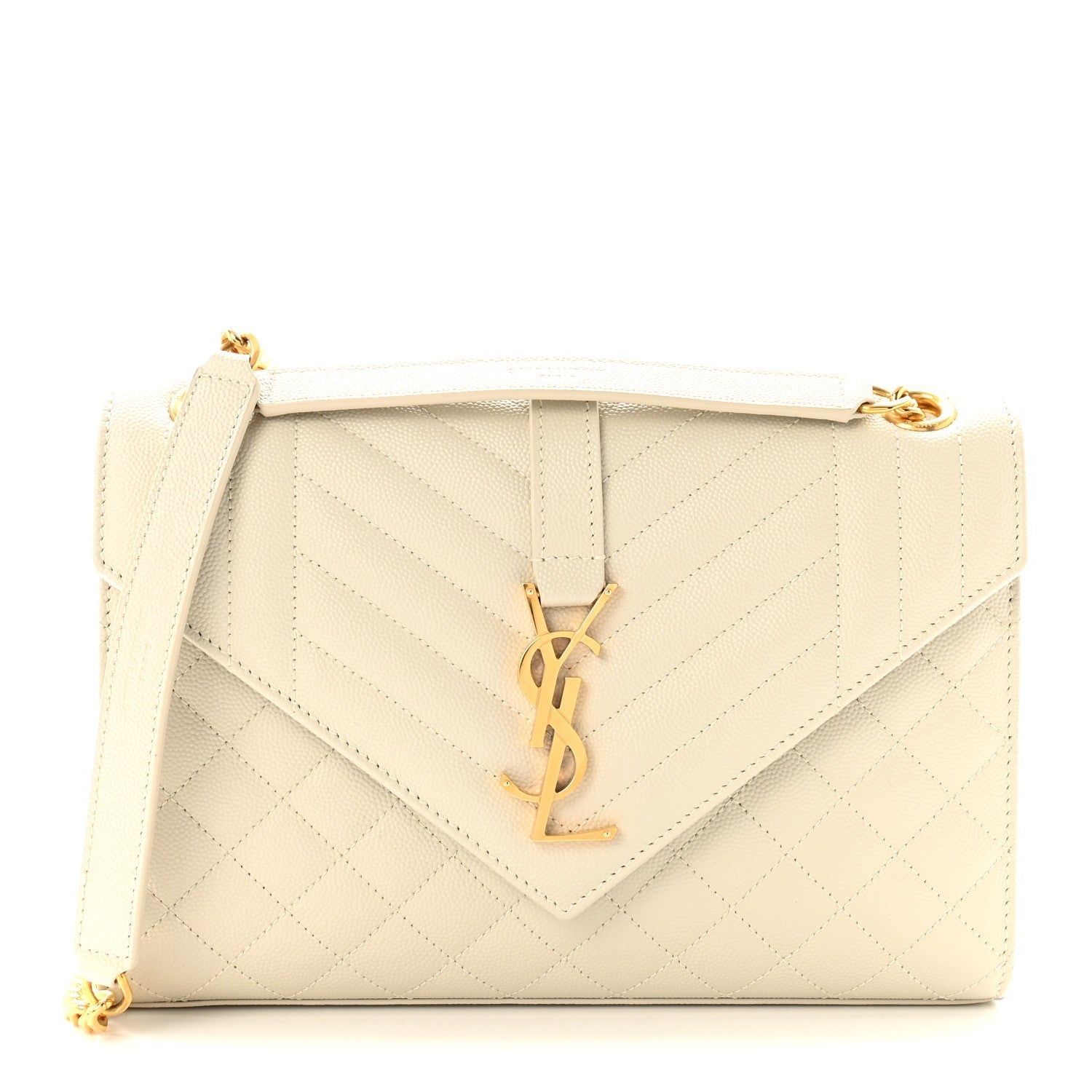 Grain De Poudre Textured Mixed Matelasse Medium Triquilt Monogram Satchel Crema Soft