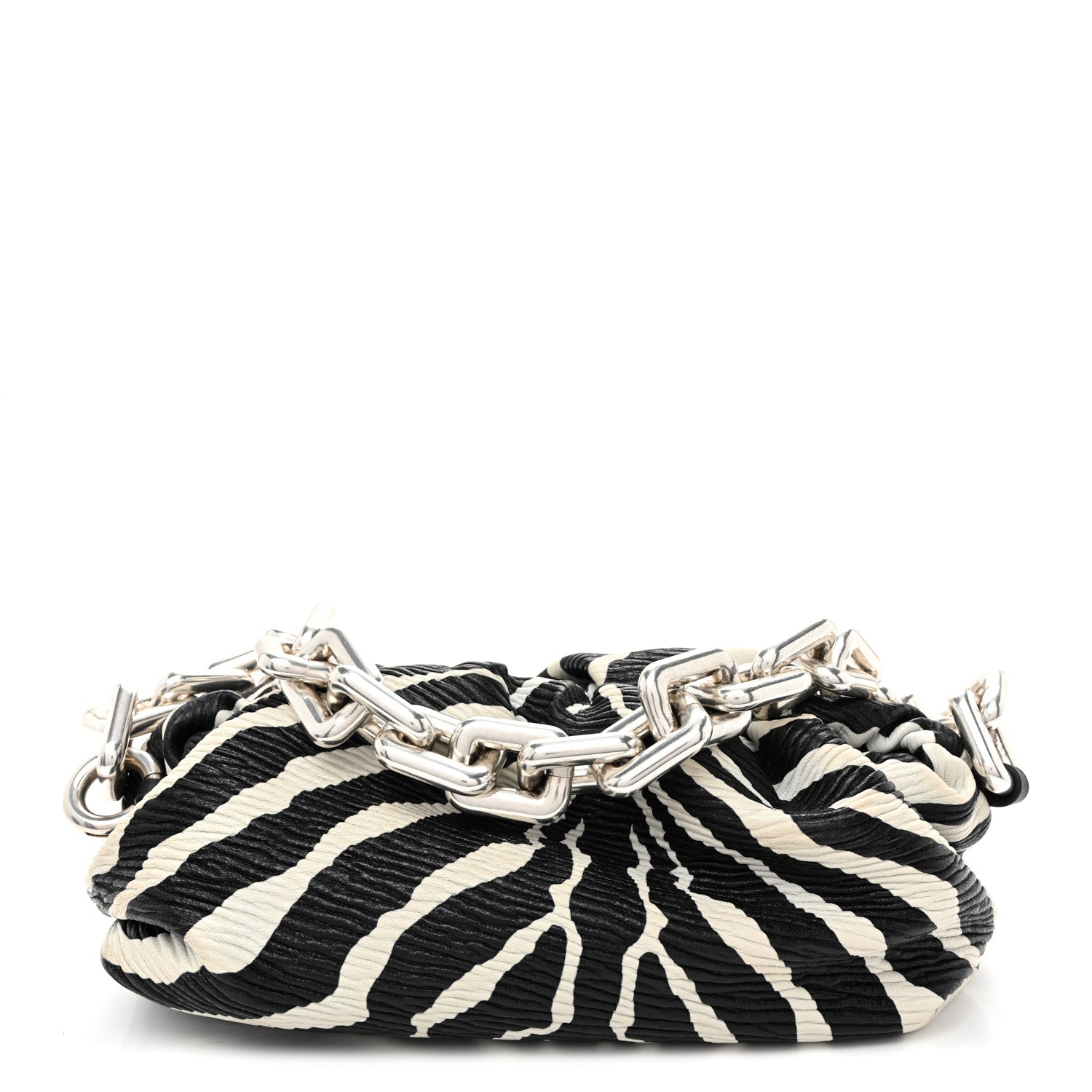 Nappa Zebra Print The Pouch Chain White Black