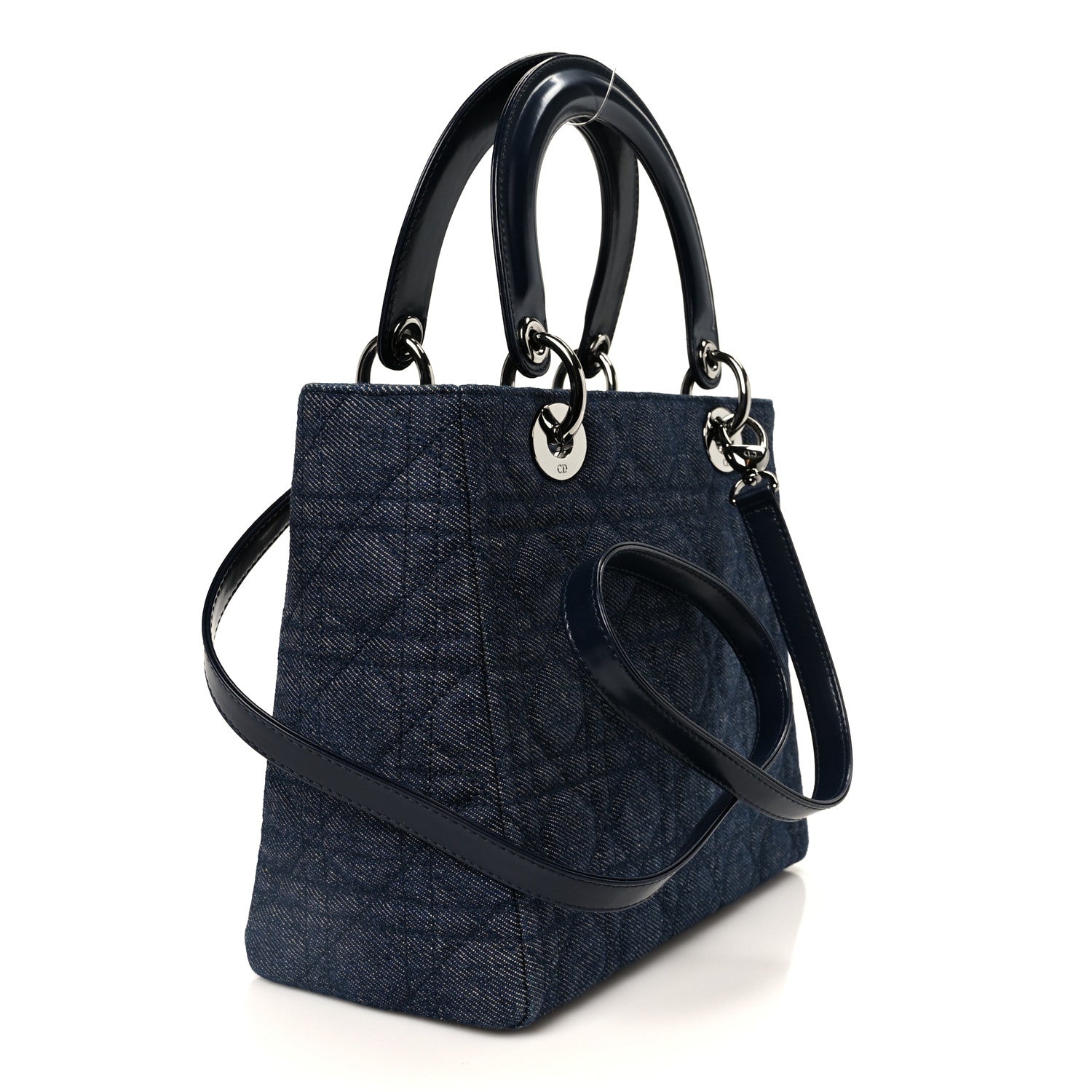 Denim Cannage Medium Lady Dior Blue Black Blue Black