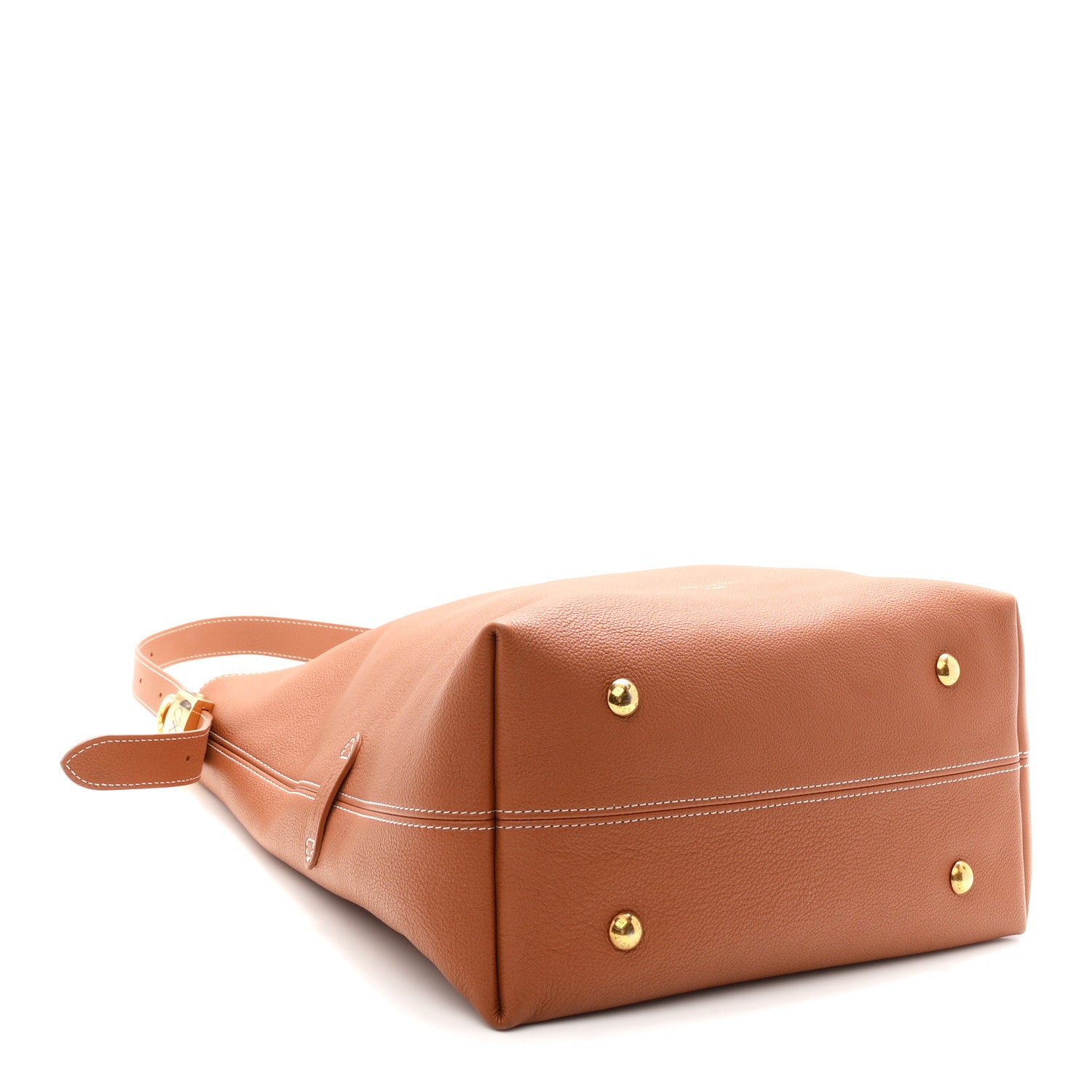 Grained Calfskin Low Key Hobo MM Cognac