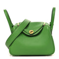 Taurillon Clemence Mini Lindy 20 Vert Yucca