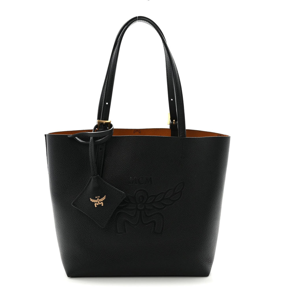 Grained Calfskin Mini Himmel Shopper Tote Black