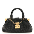Calfskin Nanogram Embossed Clutch Black