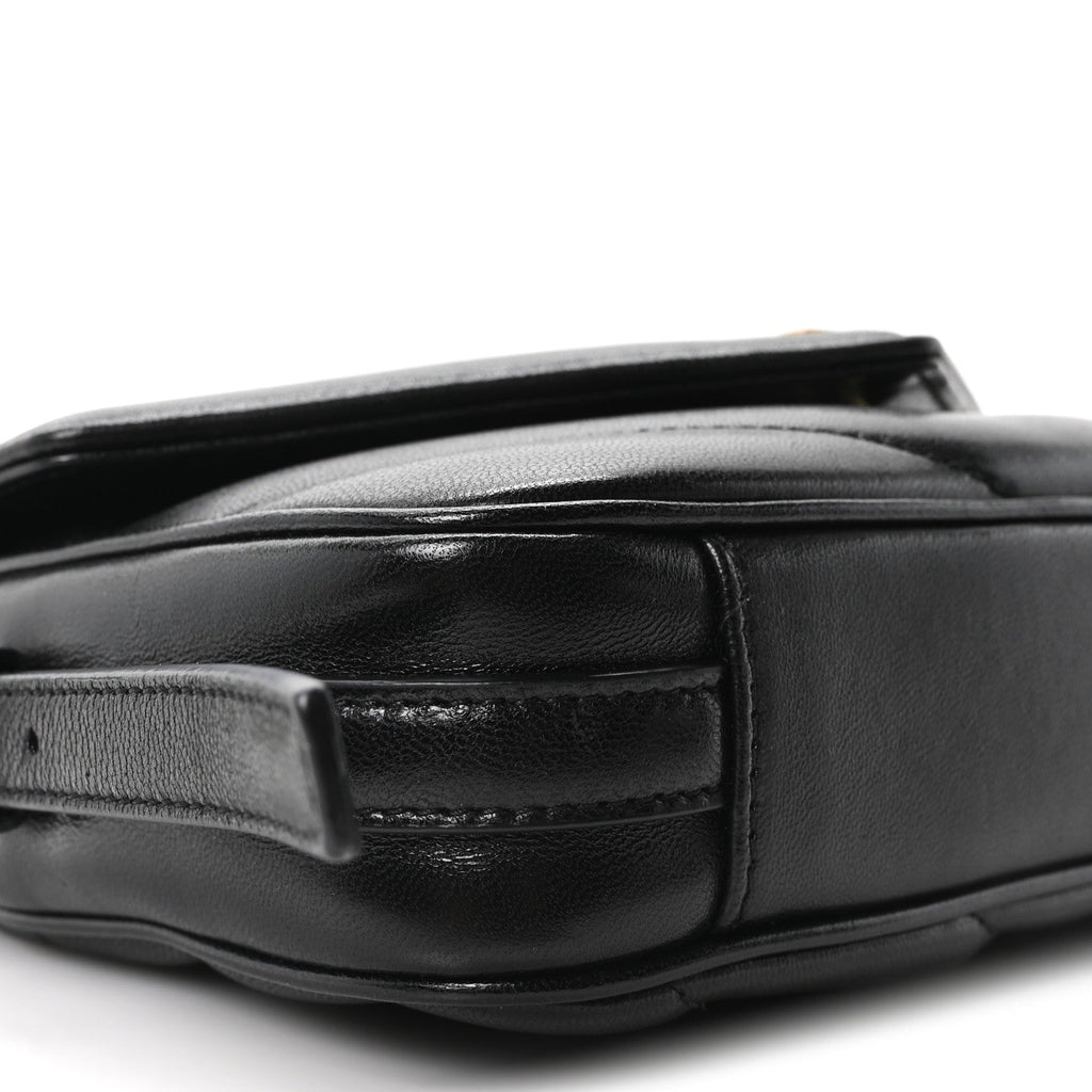 Lambskin Quilted Monogram Toy Loulou Crossbody Bag Black