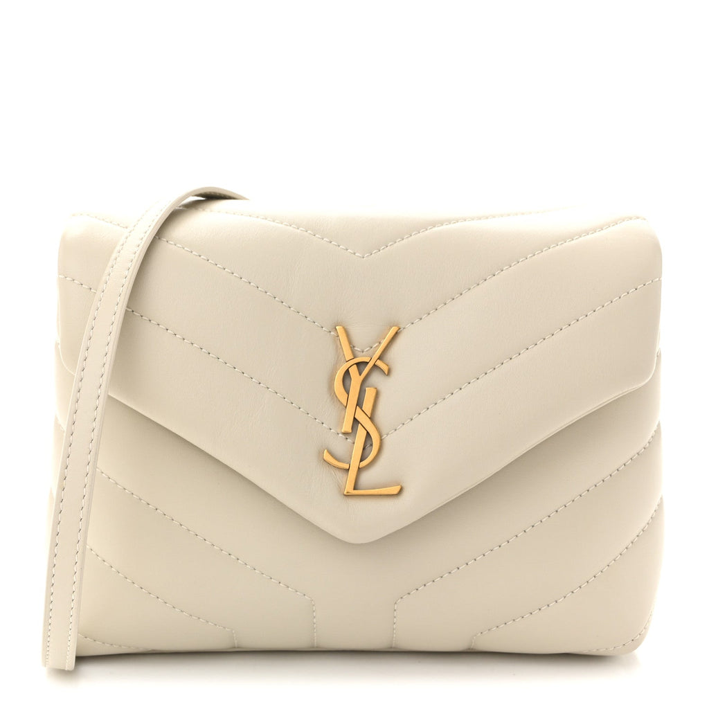 Calfskin Y Quilted Monogram Toy Loulou Crossbody Bag Crema Soft