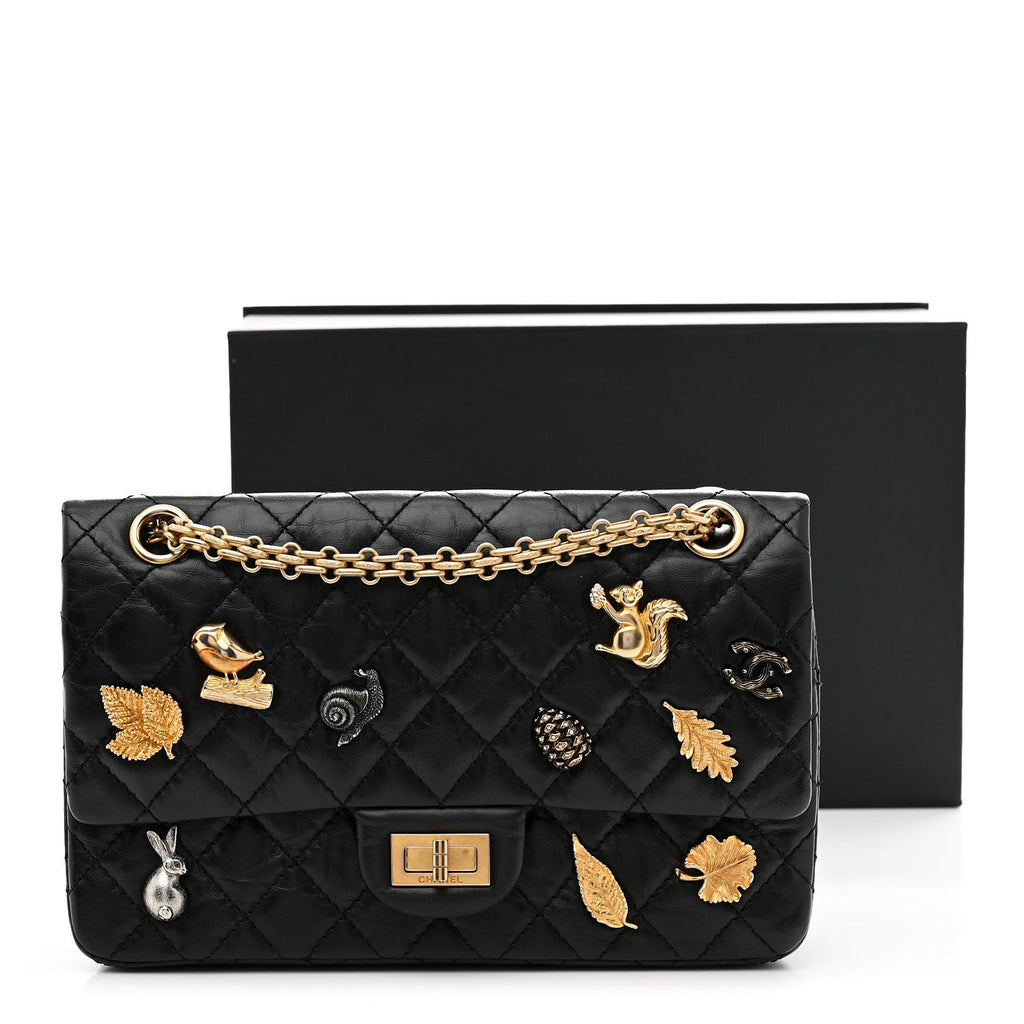 Aged Calfskin Lucky Charms 2.55 Reissue 225 Flap Black