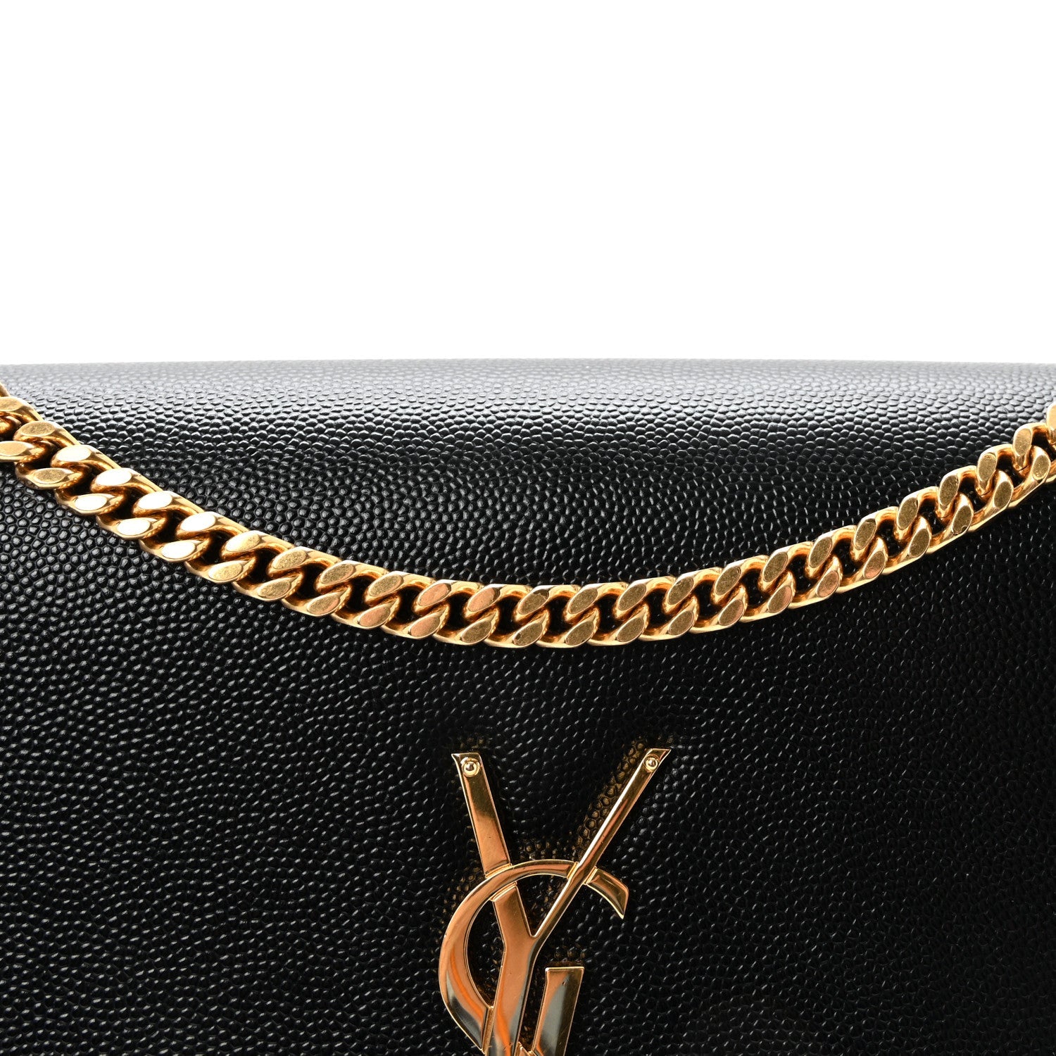 Grain De Poudre Medium Classic Monogram Kate Satchel Black