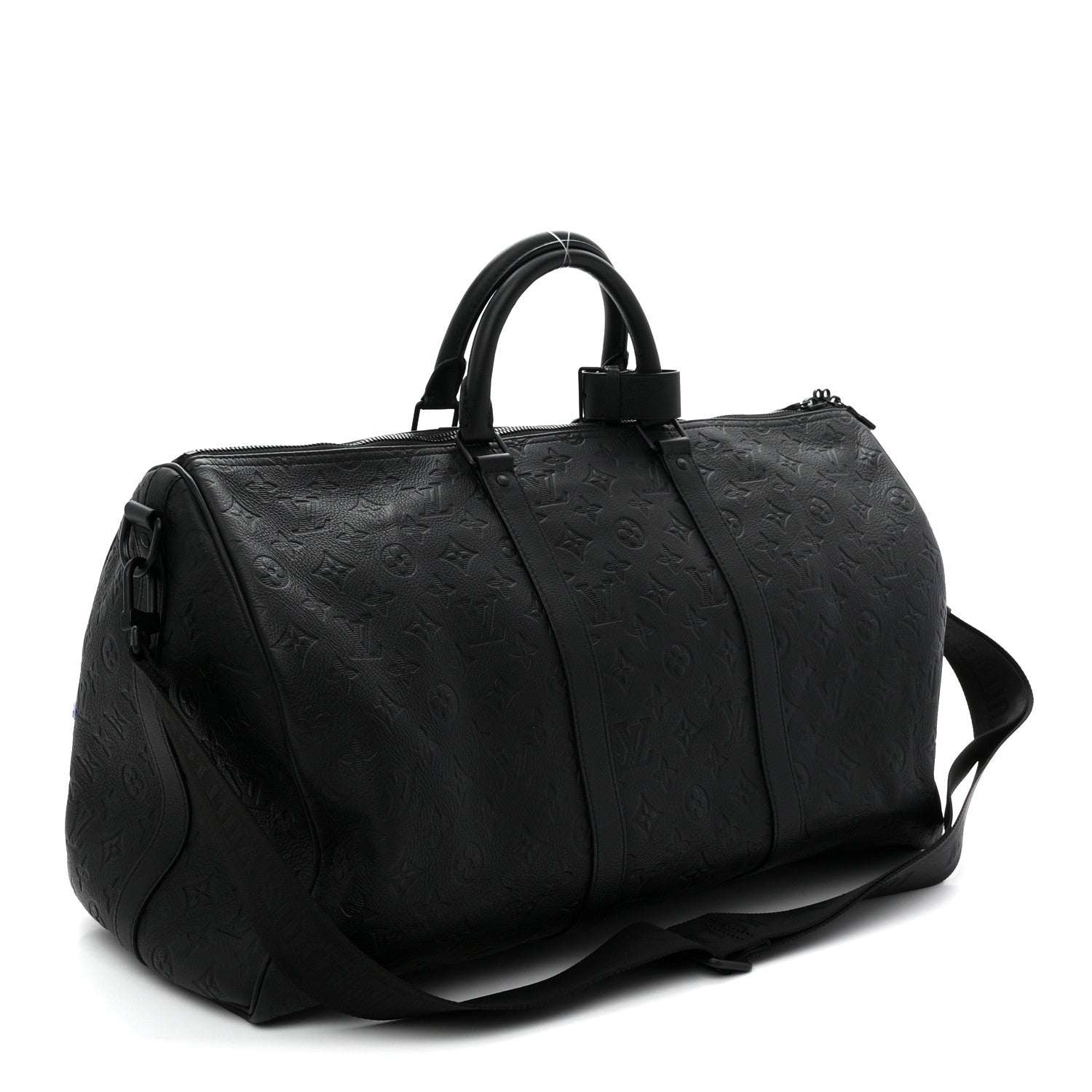 Calfskin Shadow Monogram Keepall Bandouliere 50 Black