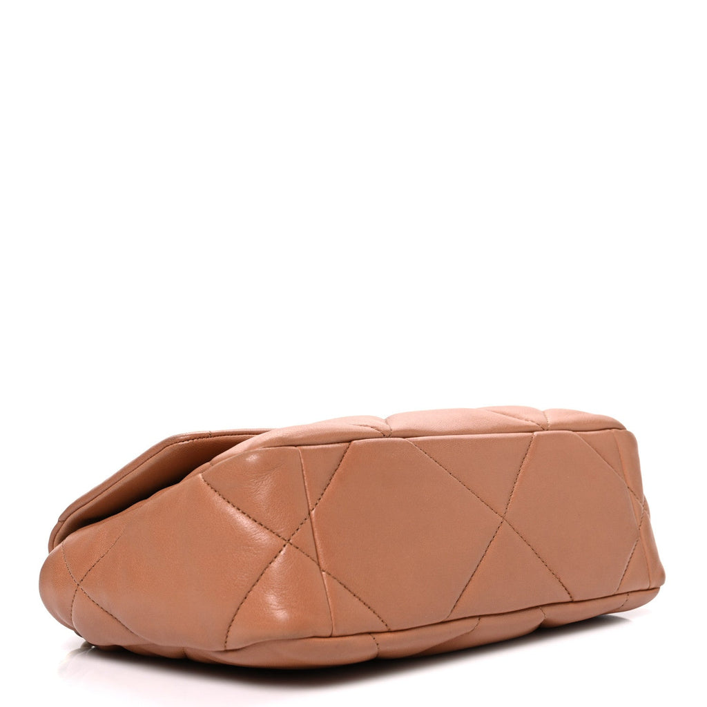 Lambskin Quilted Medium Chanel 19 Flap Brown