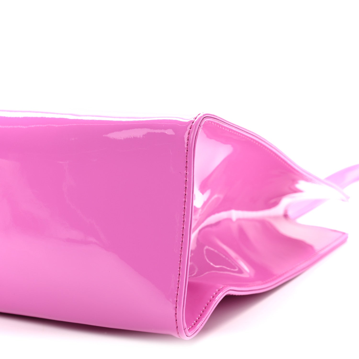 Patent Vegan Leather Medium Shopping Bag Pink