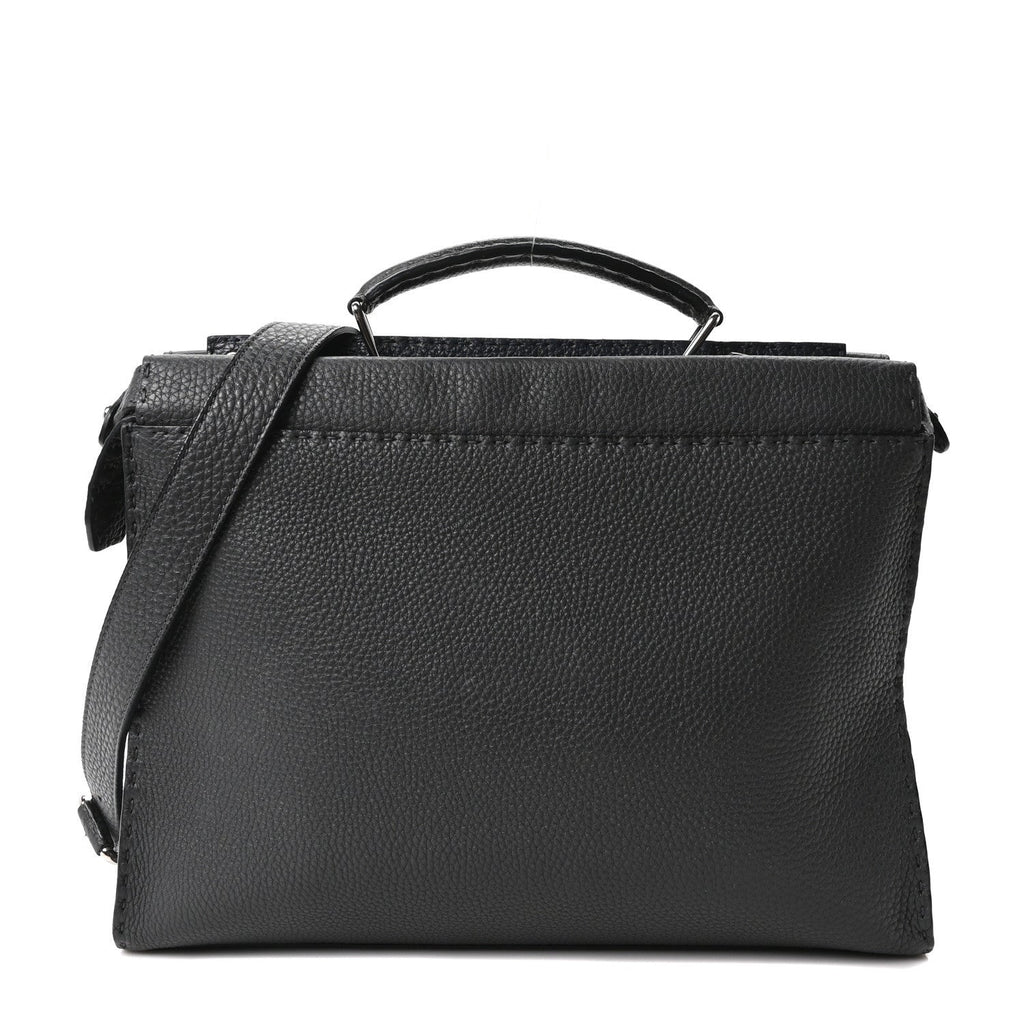 Vitello Grace FF 1974 Embossed Large Peekaboo Iconic Fit Satchel Anthracite