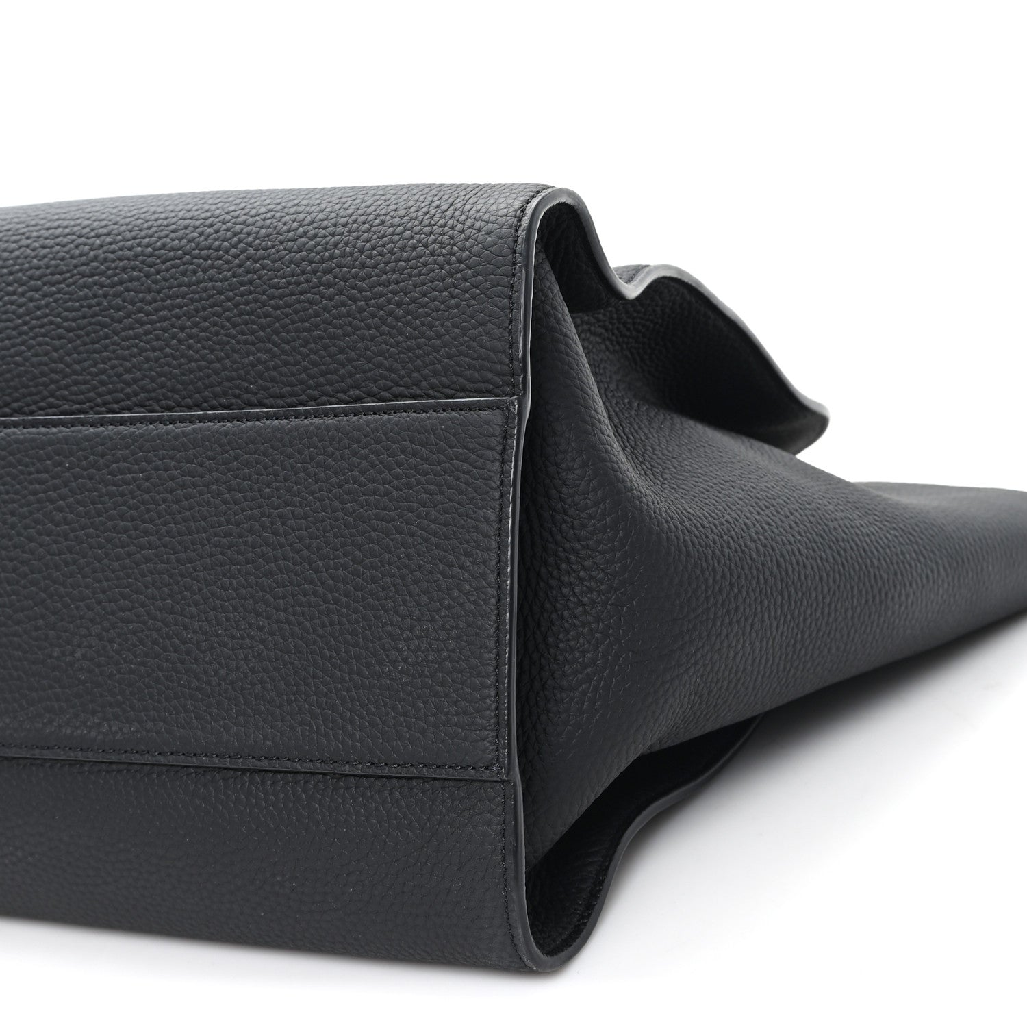 Matte Grained Calfskin Marlo Tote Black
