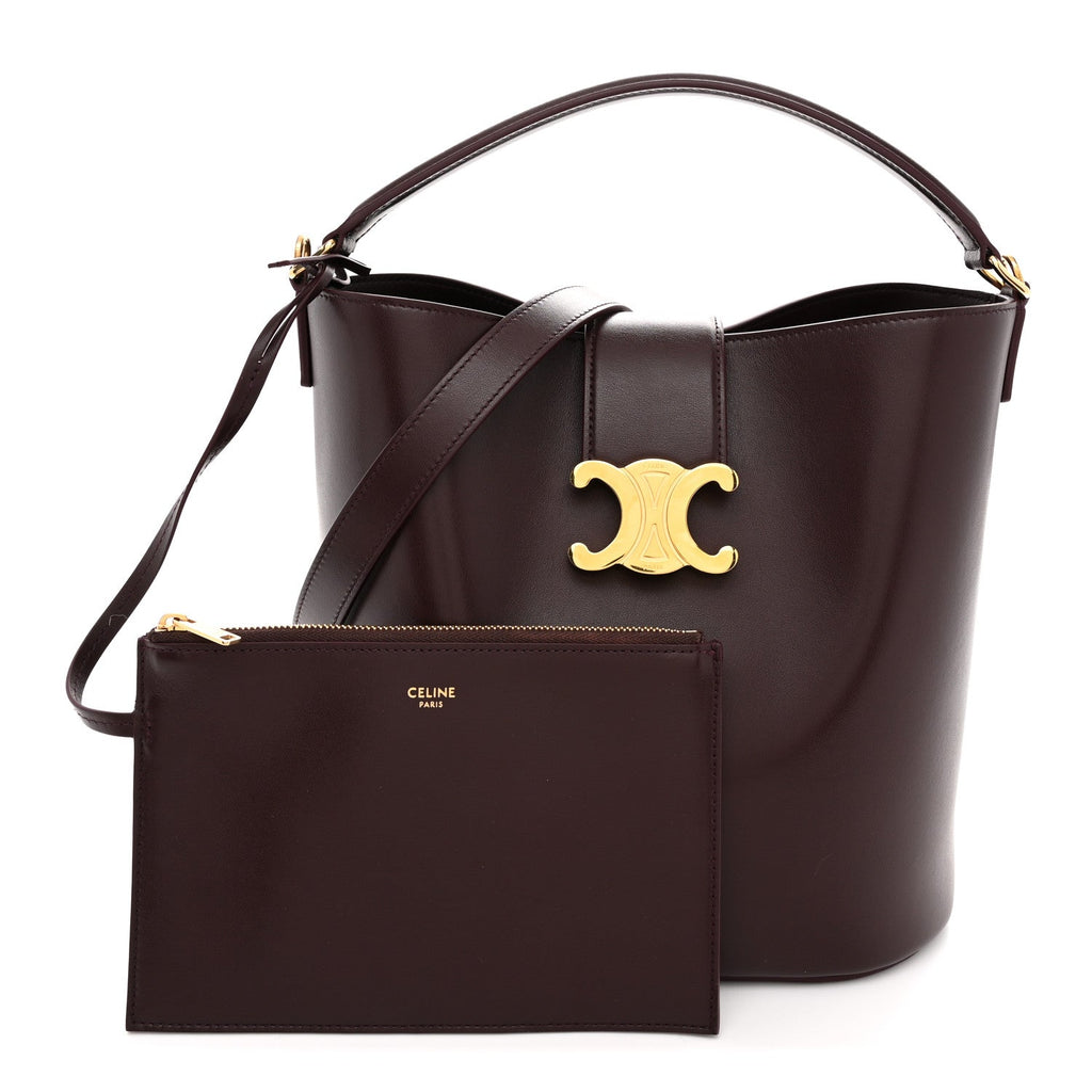 Smooth Calfskin Triomphe Medium Louise Bag Deep Burgundy