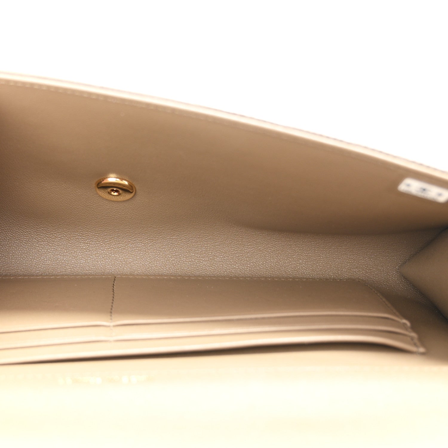 Calfskin Lizard Embossed Clutch With Chain Dark Khaki