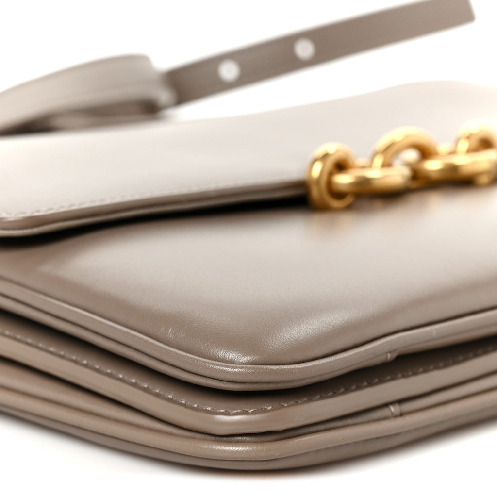 Smooth Calfskin Le Maillon Satchel Greyish Brown