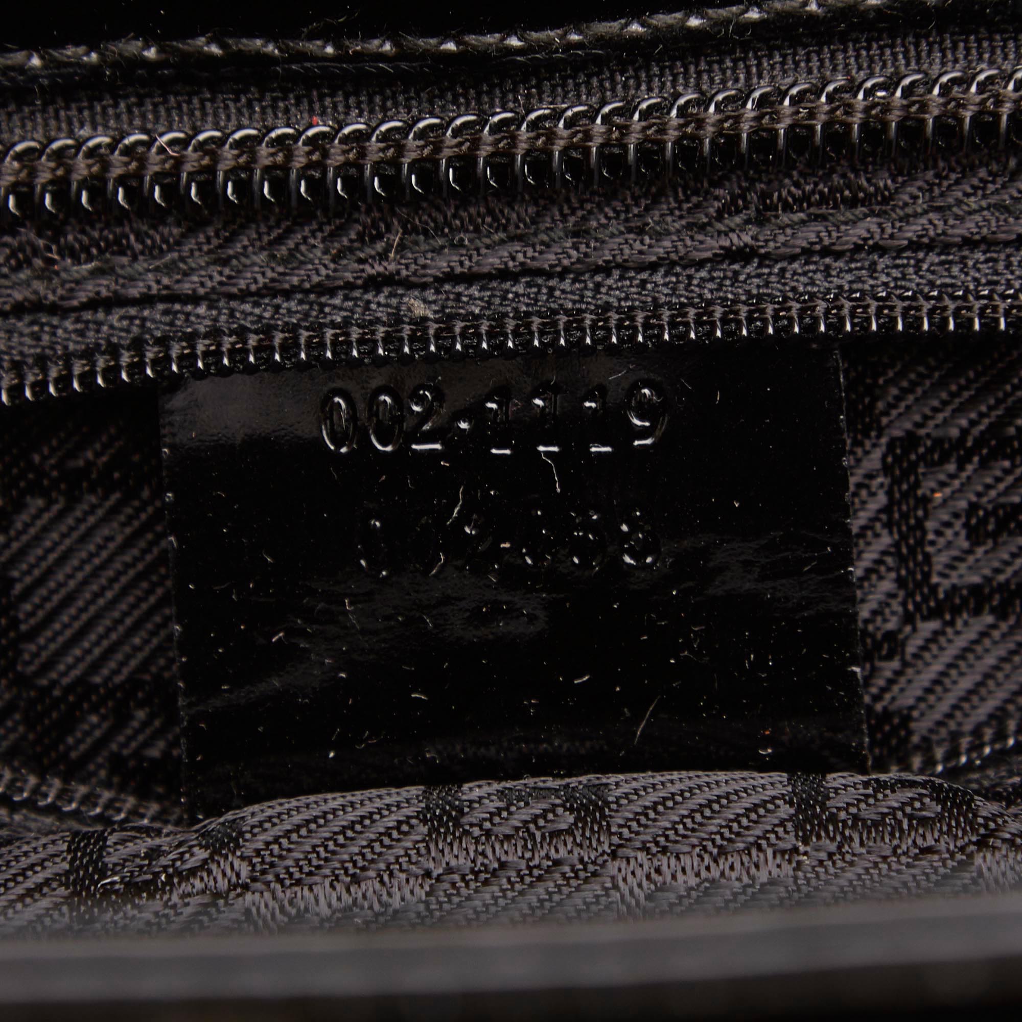 Gucci Canvas and Patent Leather Striped Tote Bag