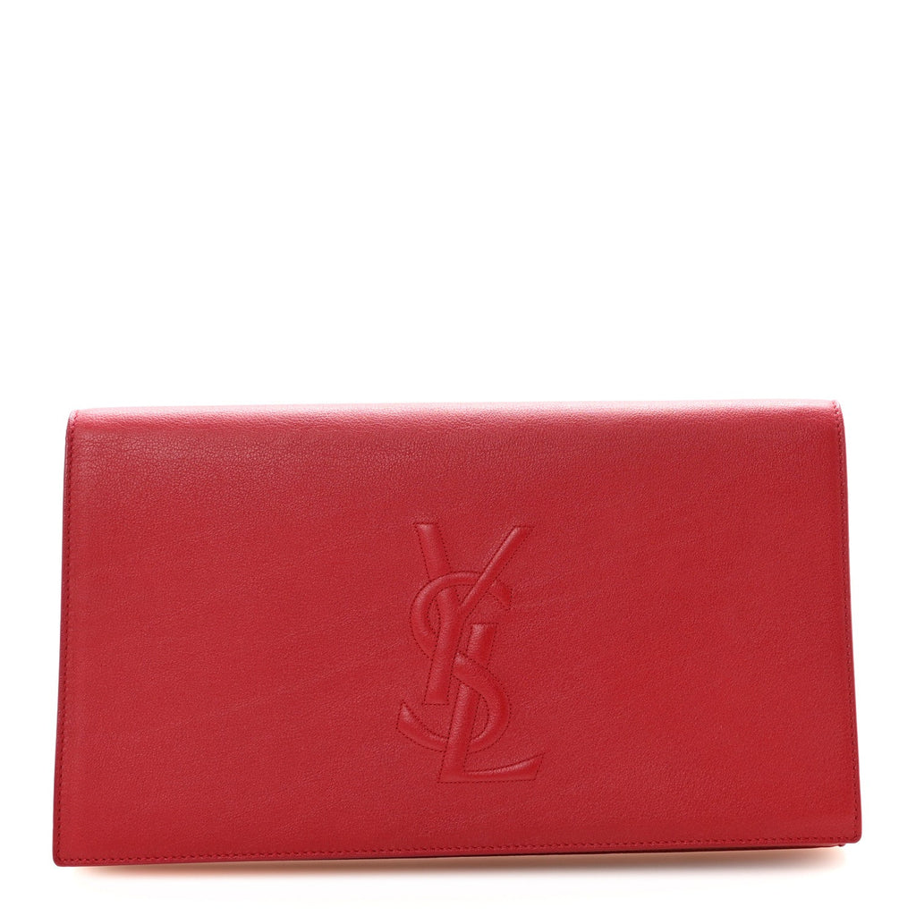 Calfskin Monogram Large Belle De Jour Clutch Red