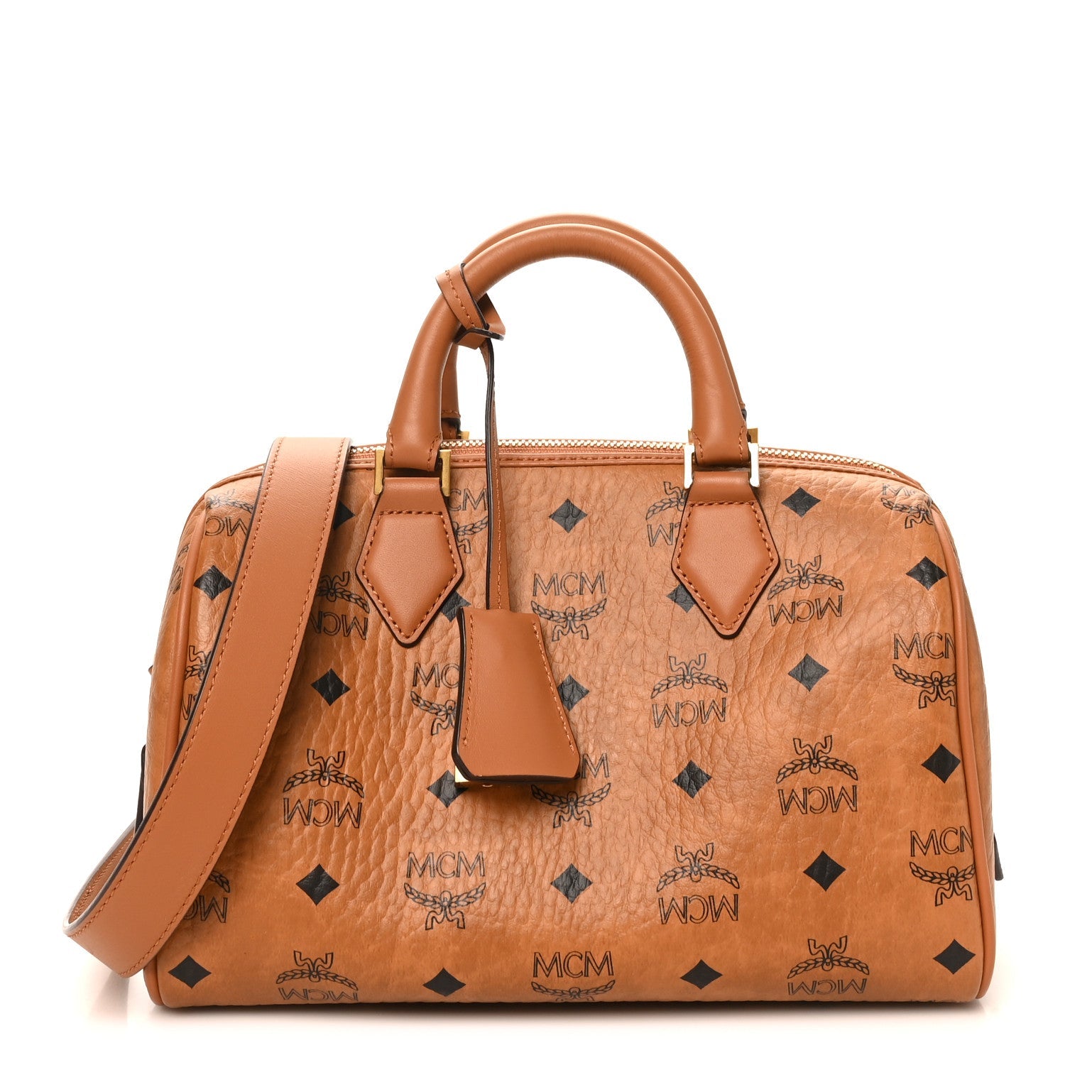 Visetos Small Ella Boston Bag Cognac