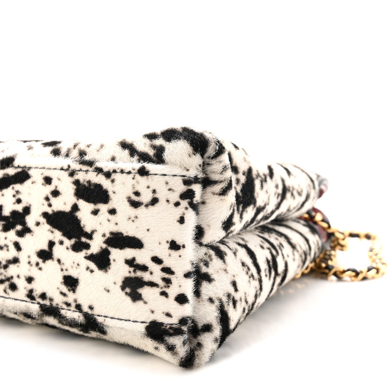 Pony Hair Printed Chic Lady Small Shopping Tote White Black