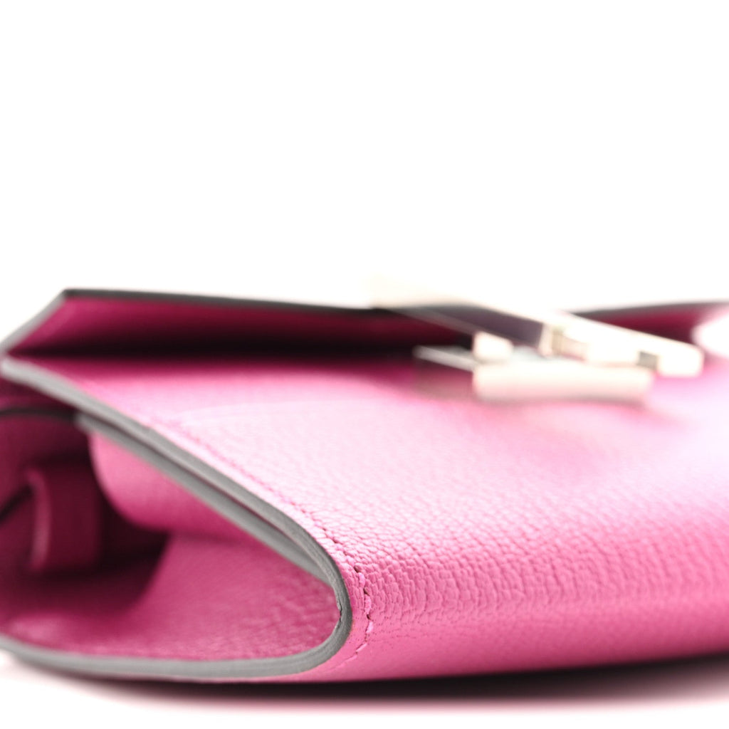Chevre Mysore Enamel Mini Cinhetic Wallet  Rose Pourpre