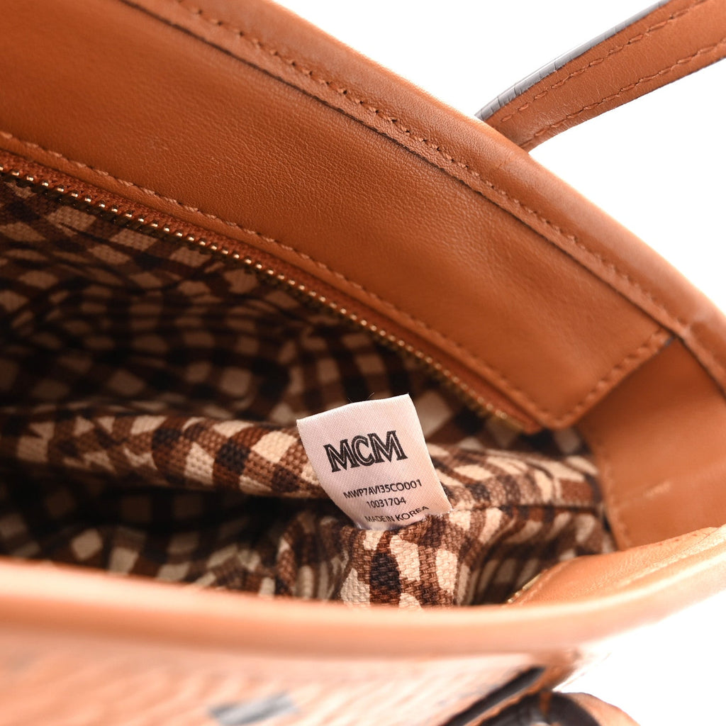 Visetos Mini Anya Top Zip Shopper Tote Cognac