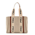 Cotton Calfskin Medium Woody Ribbon Tote White Brown
