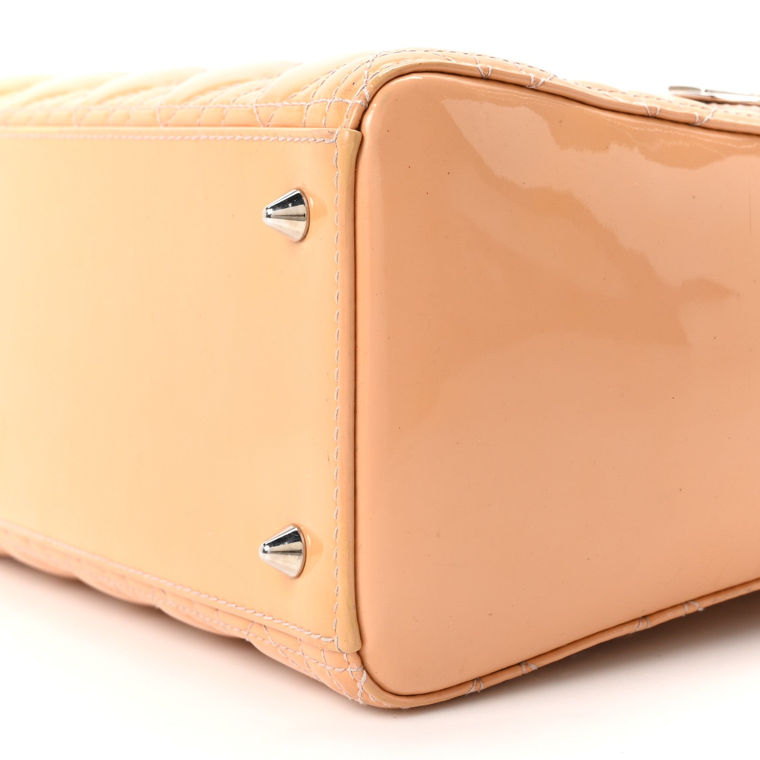 Patent Cannage Medium Lady Dior Rose Clair