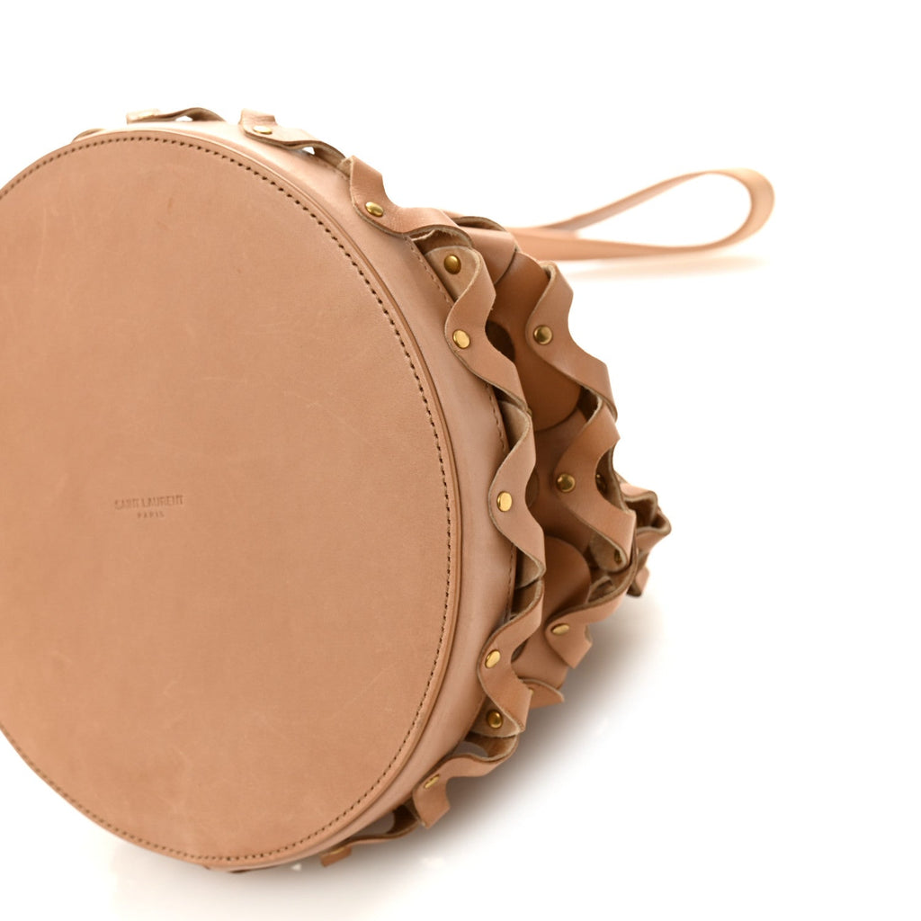 Vegetable Tanned Calfskin Studded Seau Coeur Bucket Bag Vintage Brown