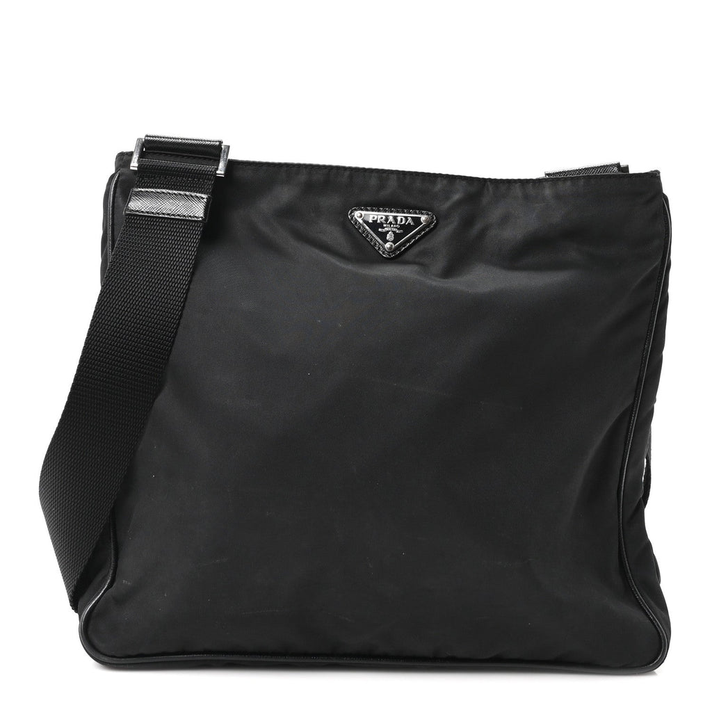 Tessuto Nylon Saffiano Small Crossbody Bag Black