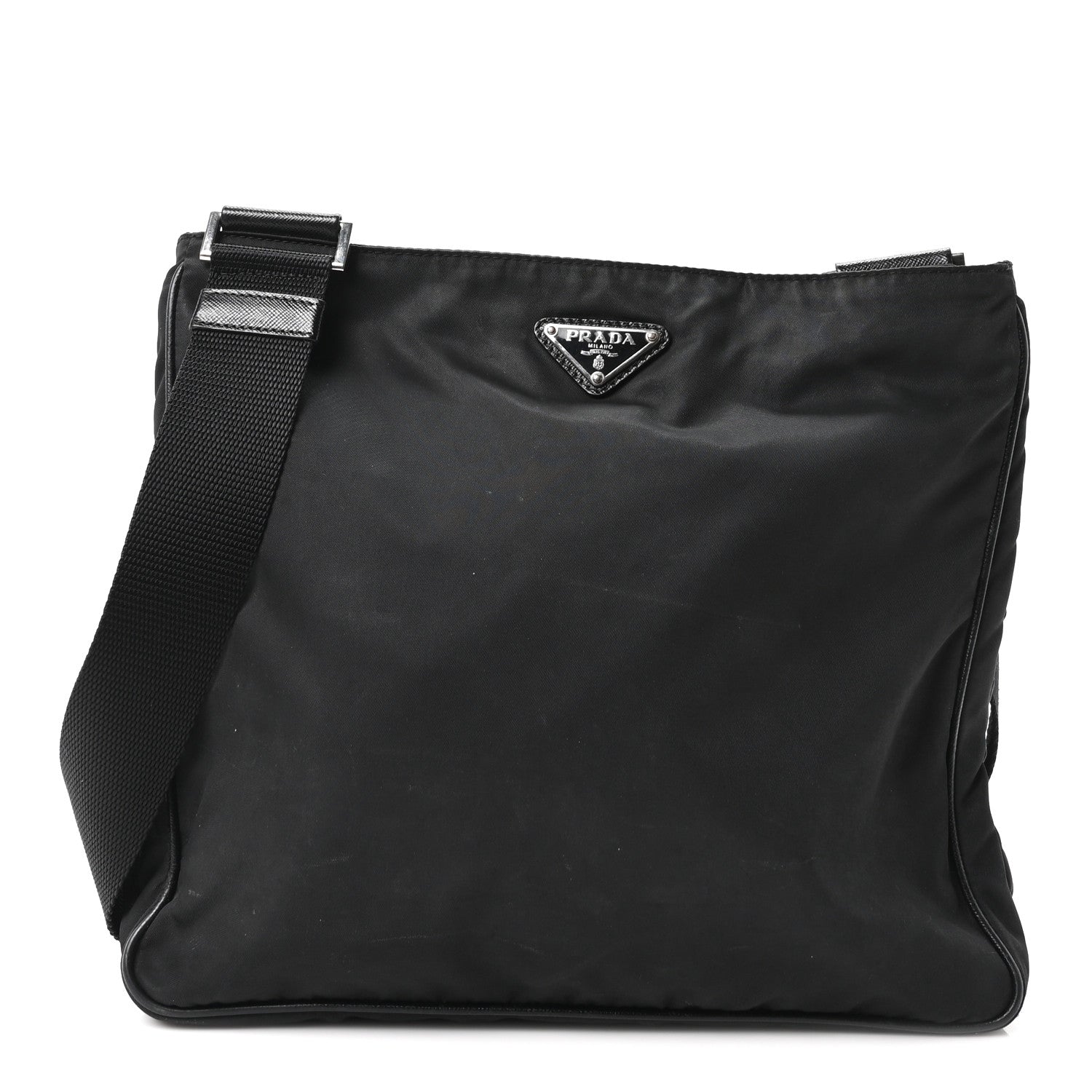 Tessuto Nylon Saffiano Small Crossbody Bag Black