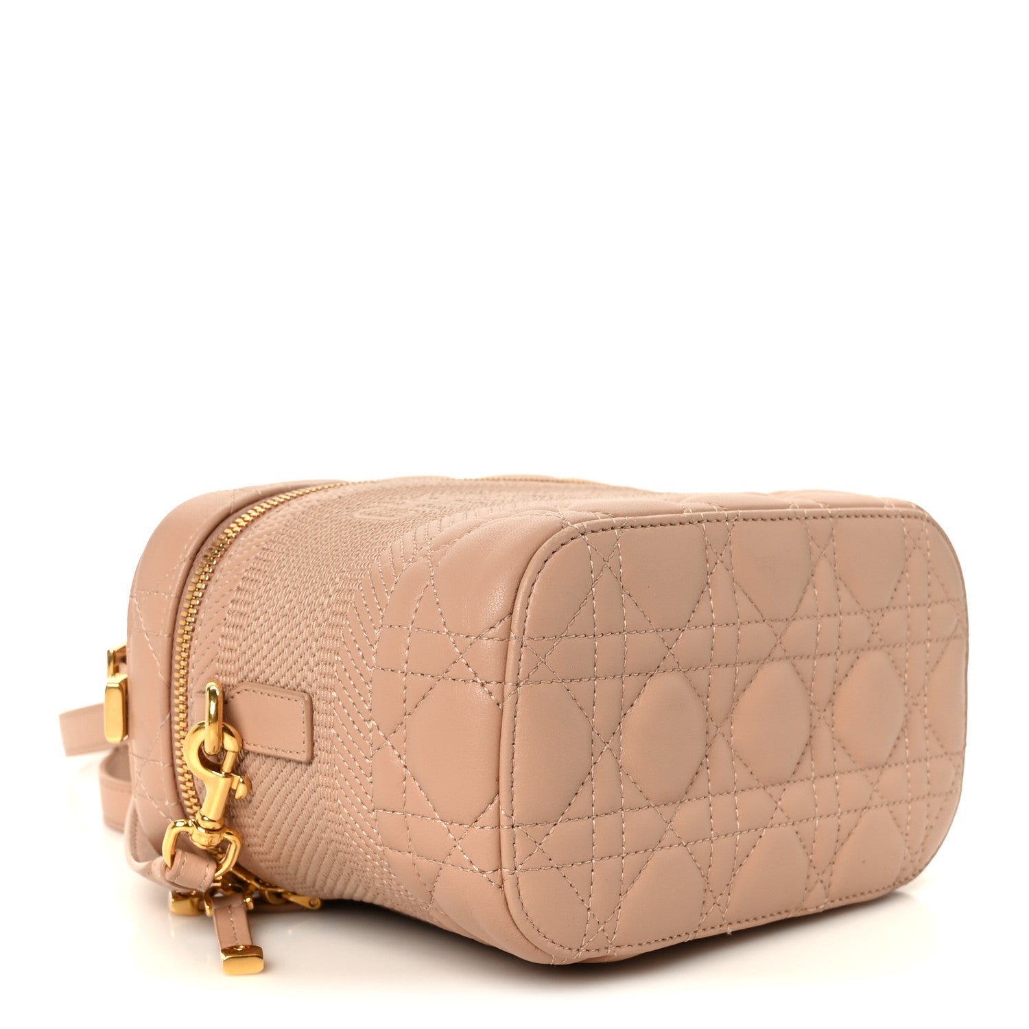 Lambskin Cannage Small Diortravel Vanity Case Rose Des Vents