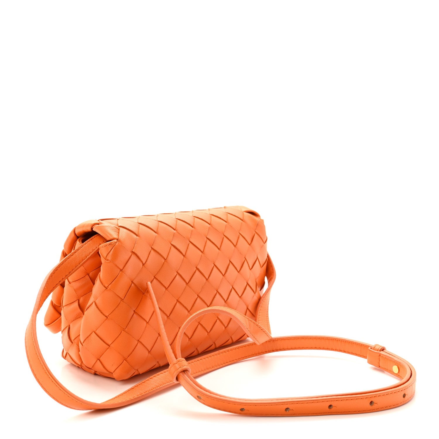 Nappa Intrecciato Mini Crossbody Tangerine