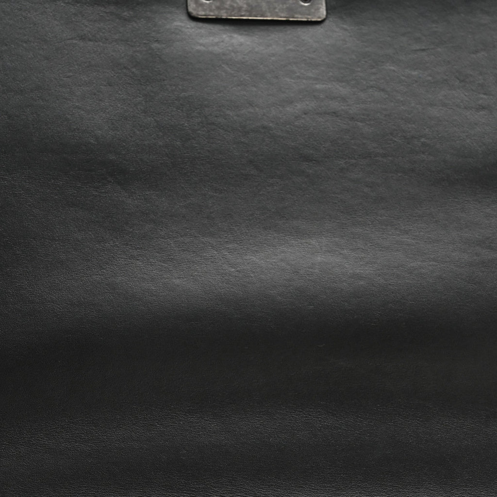 Patent Quilted Large Boy Flap Black