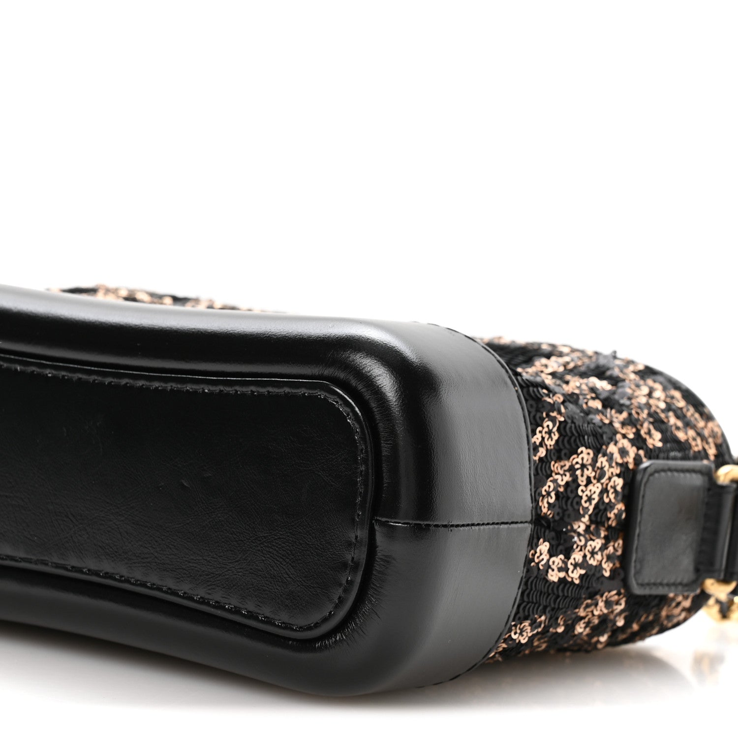 Sequin Calfskin Small Gabrielle Hobo Black Gold