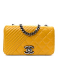 Glazed Calfskin Quilted Small Coco Boy Flap Yellow