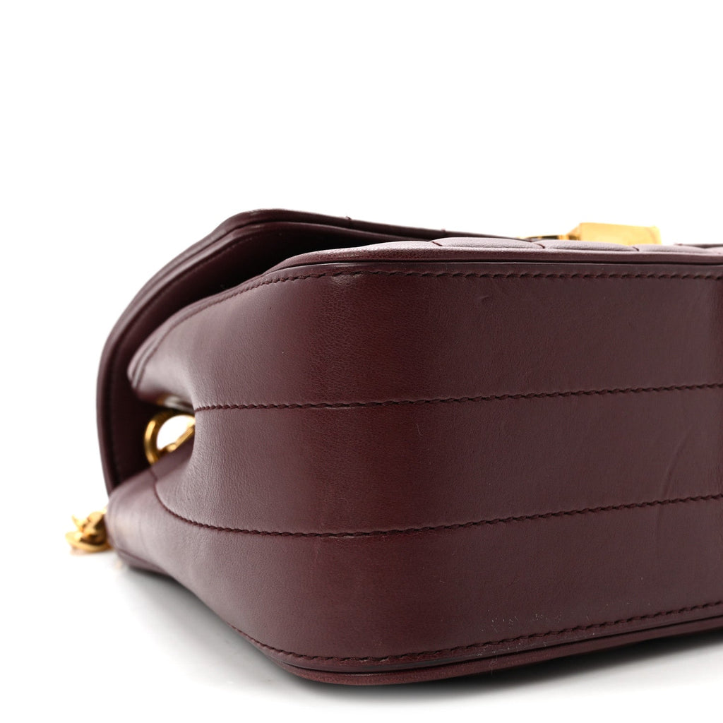 Lambskin Matelasse Monogram Medium Vicky Chain Bag Rouge Legion