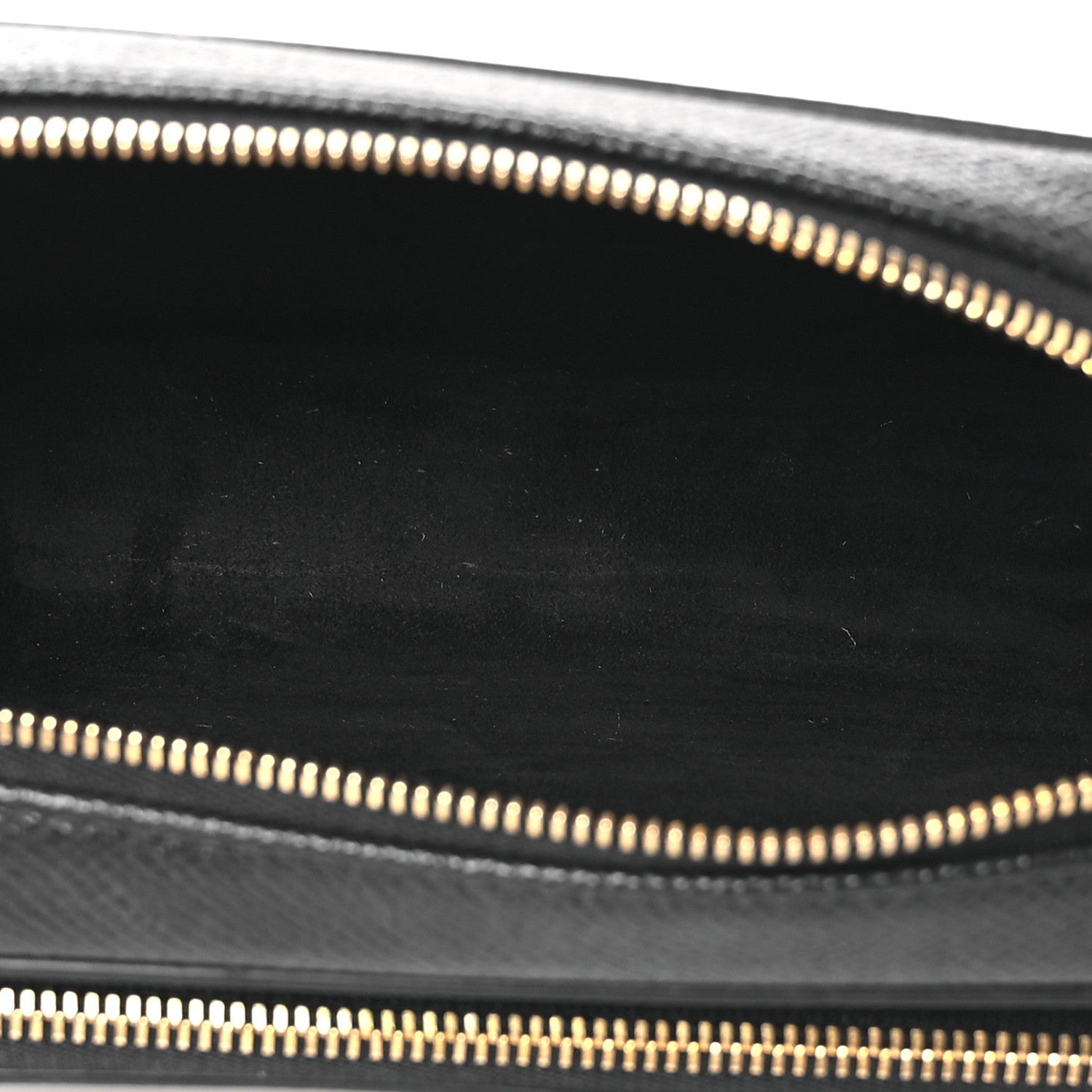 Grained Calfskin Caro Double Pouch Black
