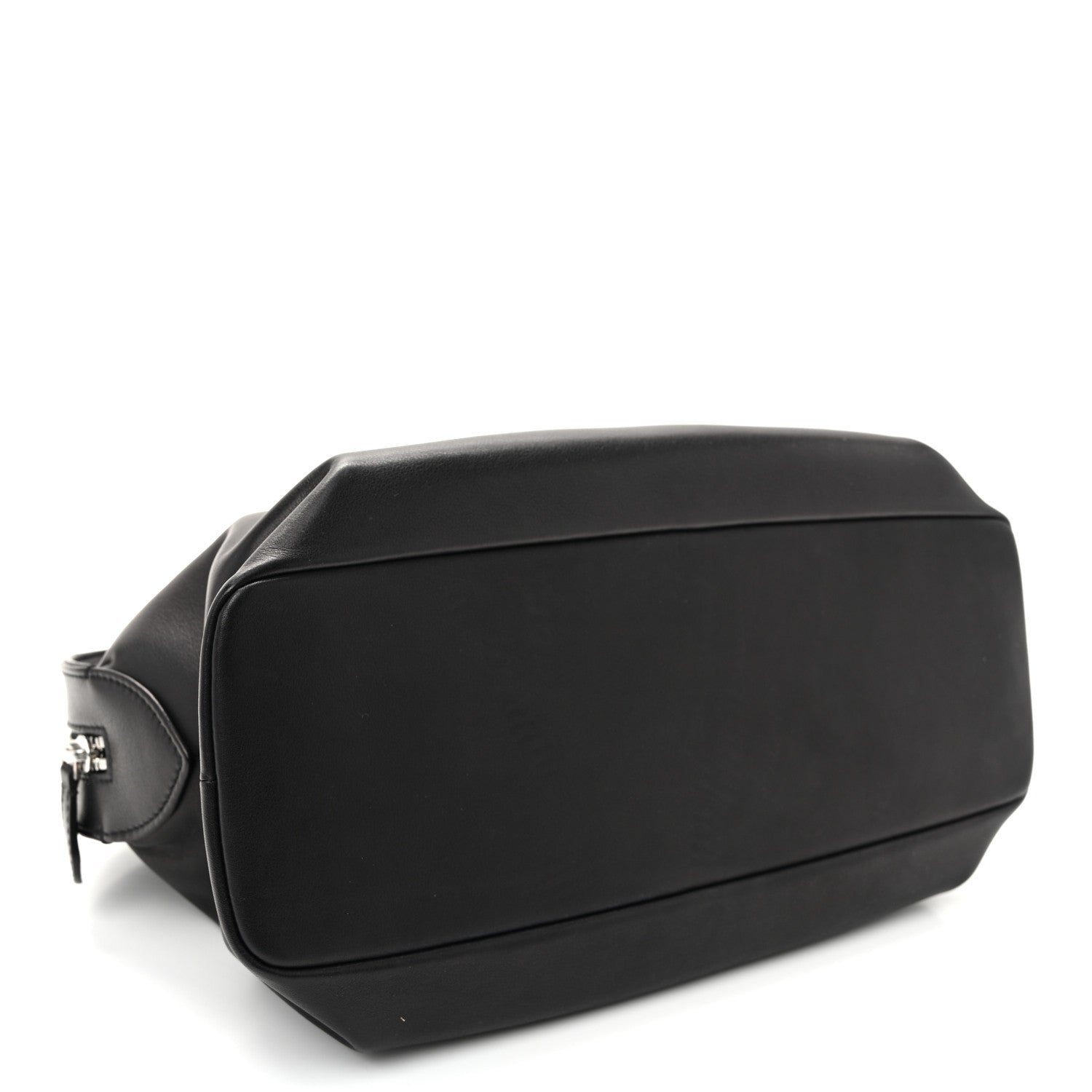 Polished Saddle Calfskin Agnes Bag Black