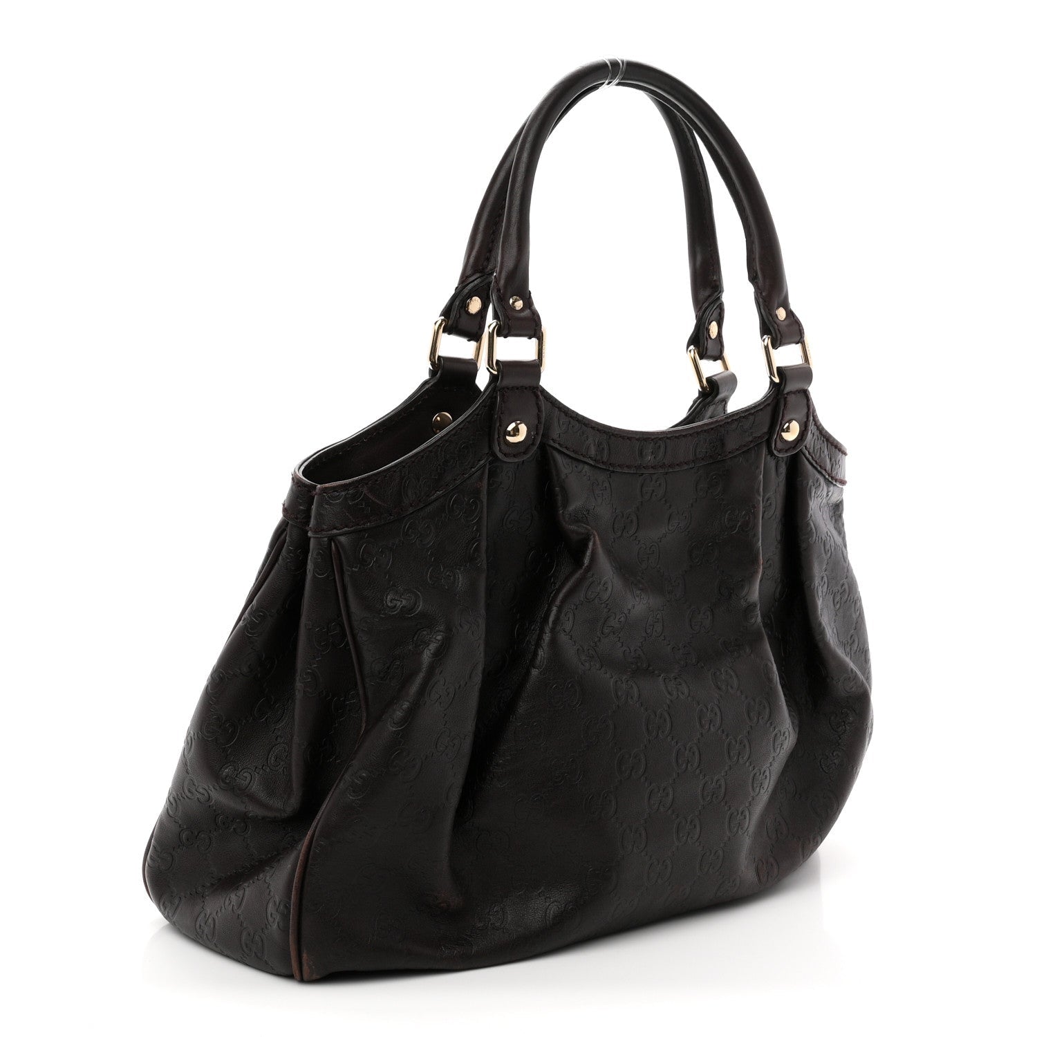 Guccissima Medium Sukey Tote  Chocolate