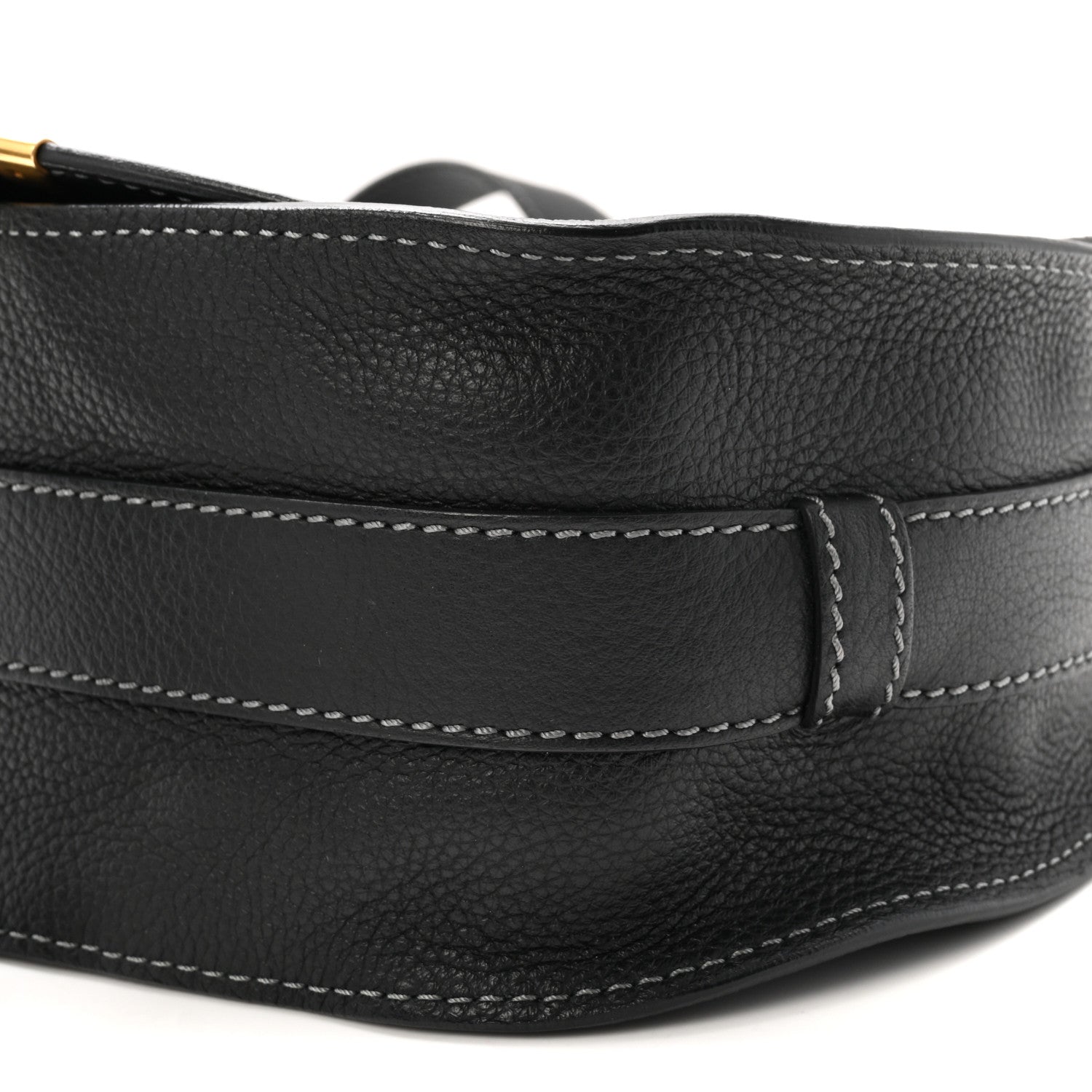 Calfskin Medium Marcie Round Crossbody Bag Black